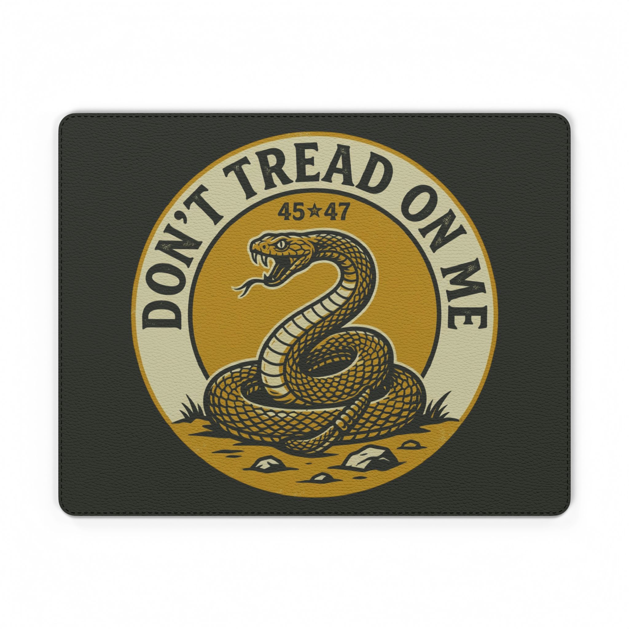 Don't Tread On Me PU Leather Mouse Mat — Gadsden Snake Desk Pad