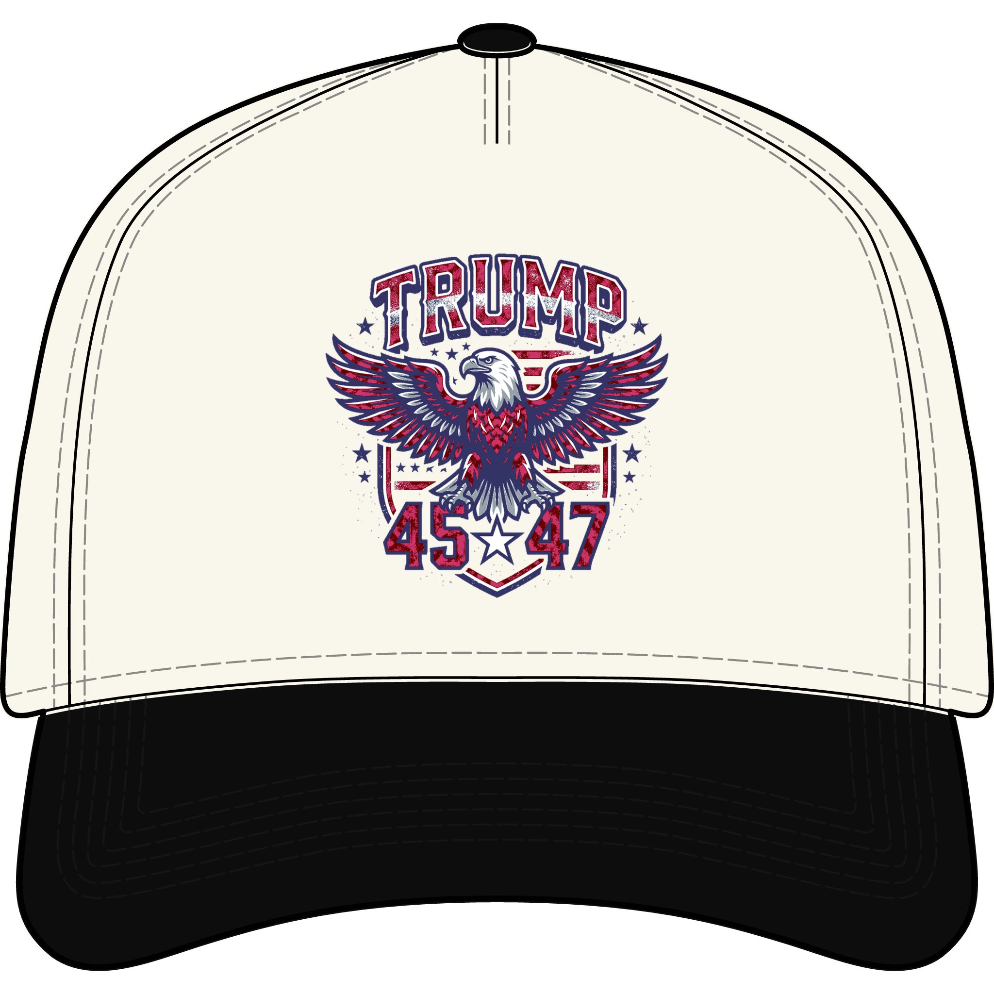 Trump Eagle Cap — Patriotic 4547 Two-Tone Baseball Hat