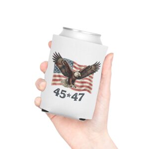 Can Cooler - American Eagle with Flag and "4547" Patriotic Slim Koozie