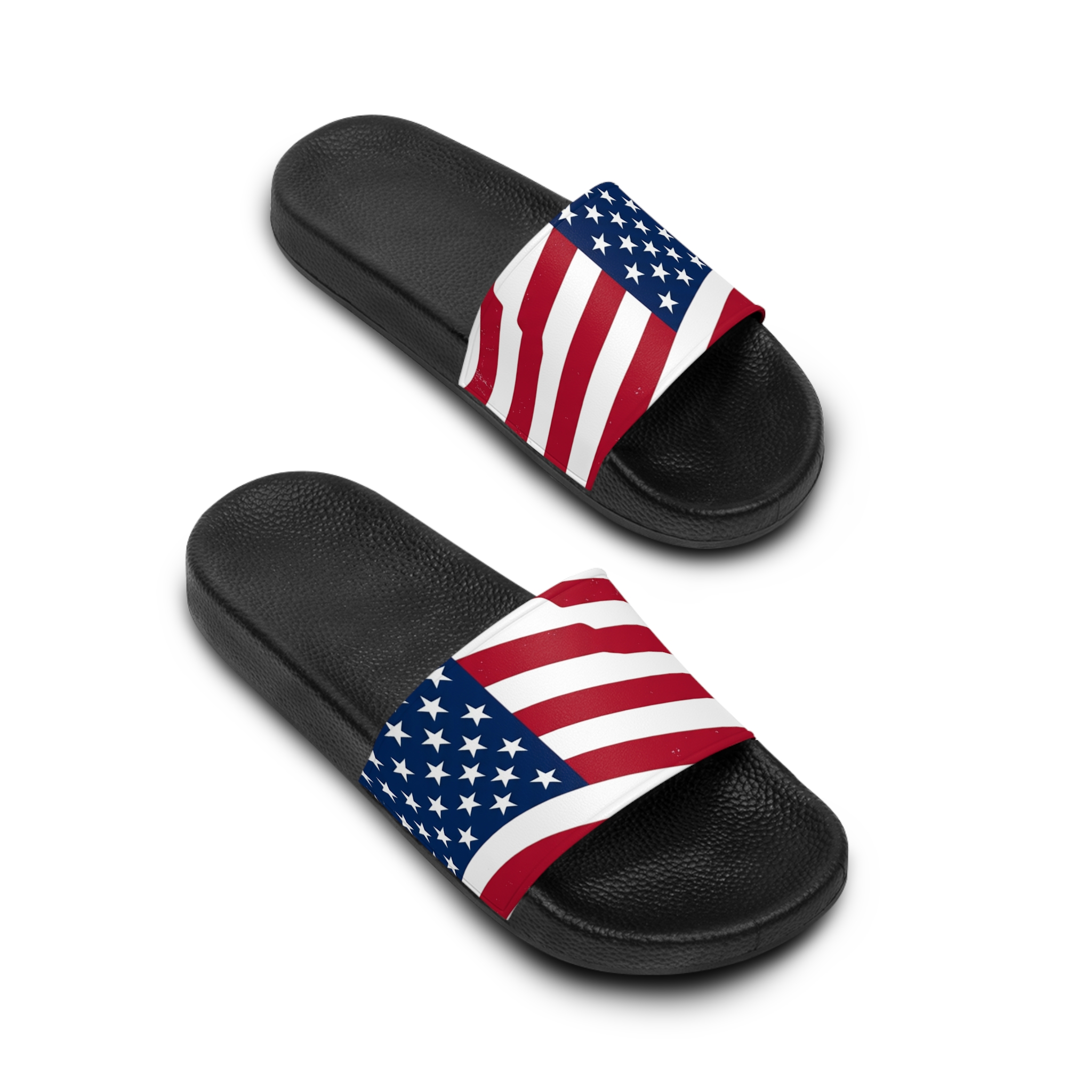 Patriotic American Flag Women's Slide Sandals — USA Stars & Stripes Pool Slides - Image 4