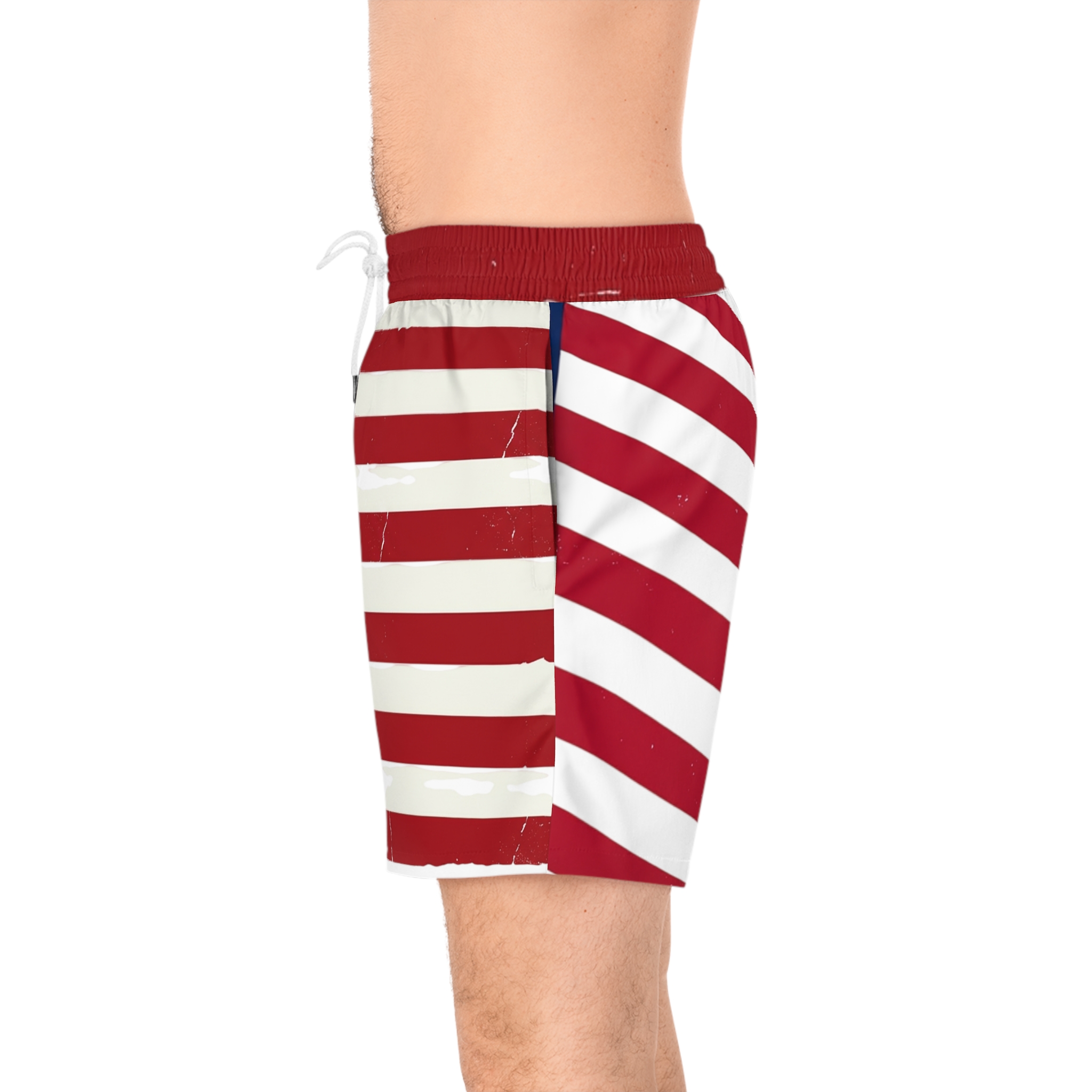 American Flag Swim Shorts — Patriotic Men's Mid-Length Beach Trunks - Image 4