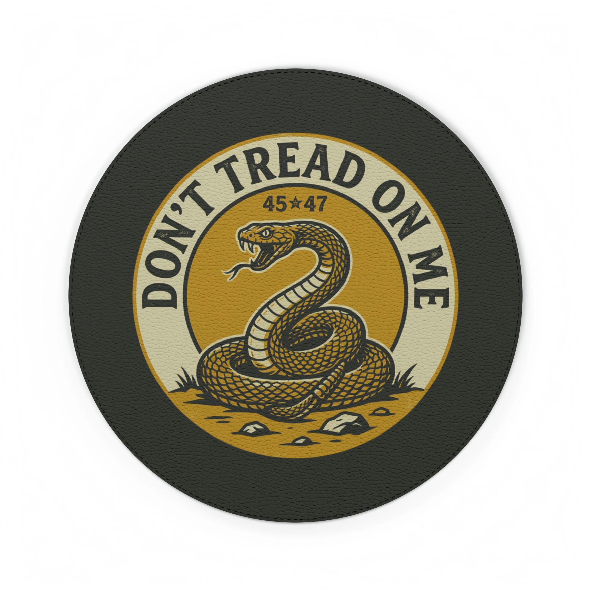 Don't Tread On Me PU Leather Mouse Mat — Gadsden Snake Desk Pad - Image 3