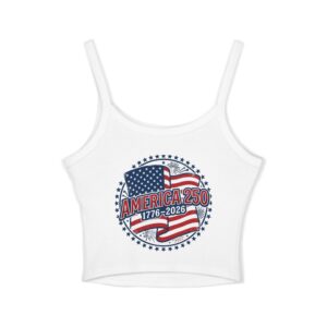America 250 Crop Tank Top — 1776–2026 Patriotic Spaghetti Strap Tank