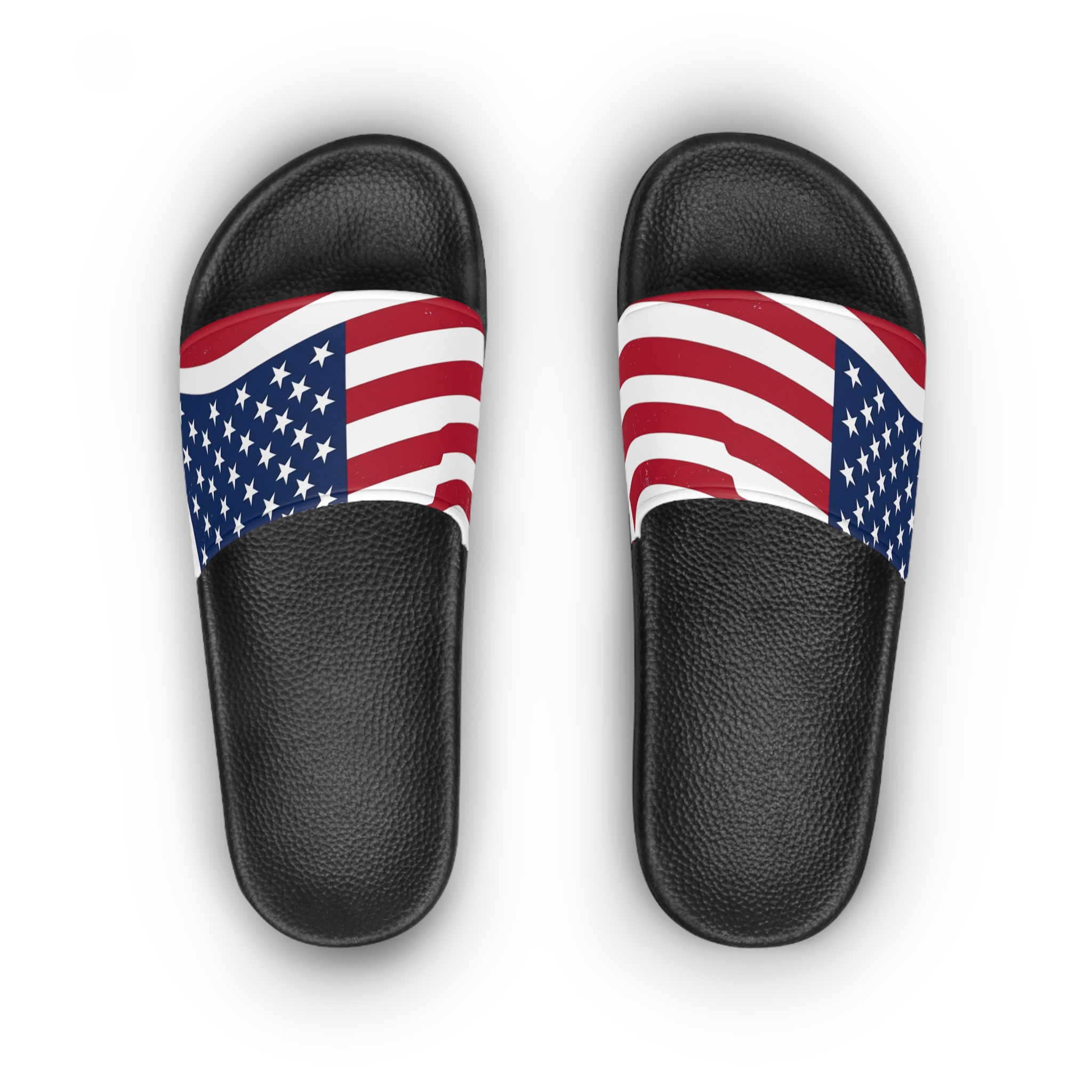 Patriotic American Flag Women's Slide Sandals — USA Stars & Stripes Pool Slides - Image 2