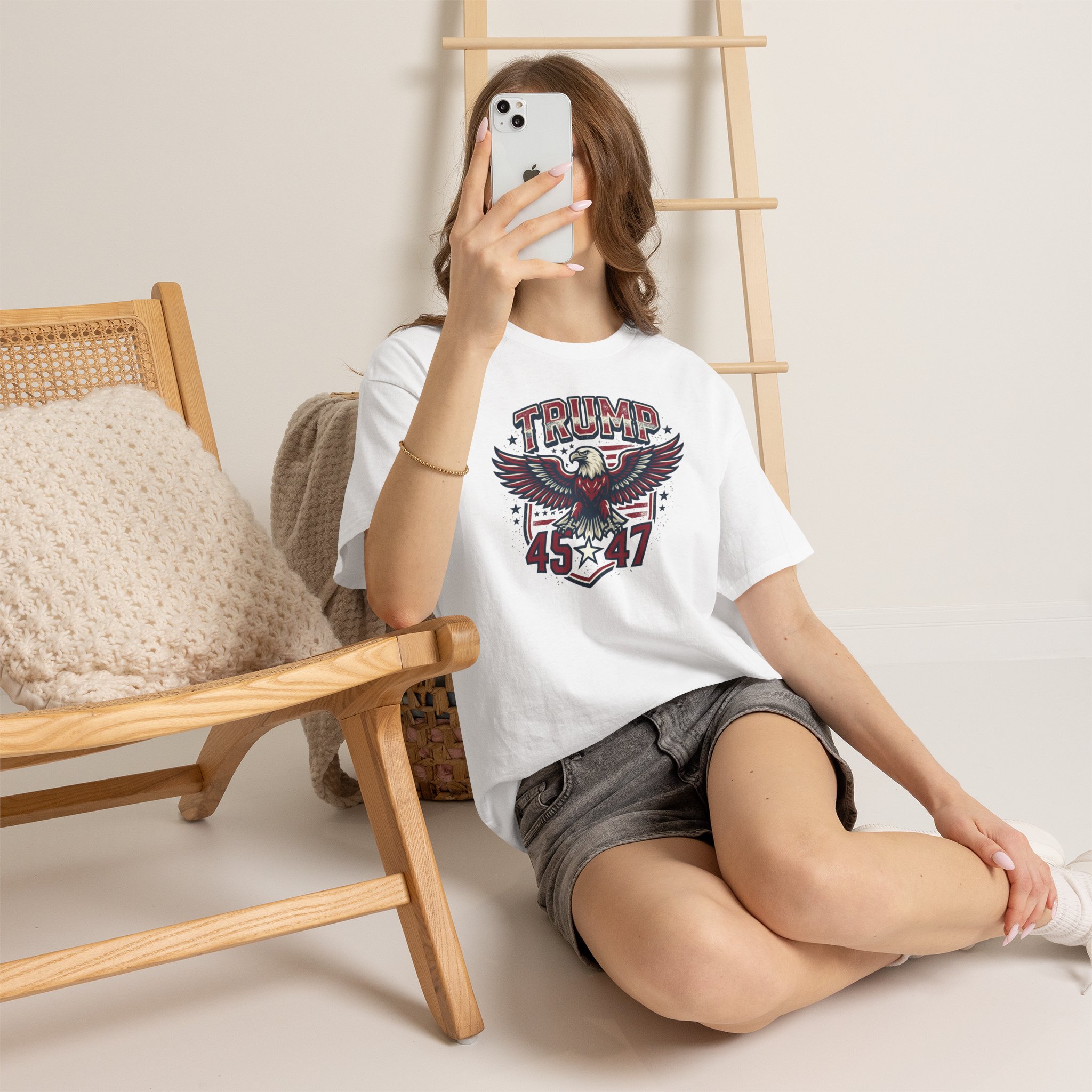 Trump 45→47 Eagle Graphic T-Shirt - Image 2
