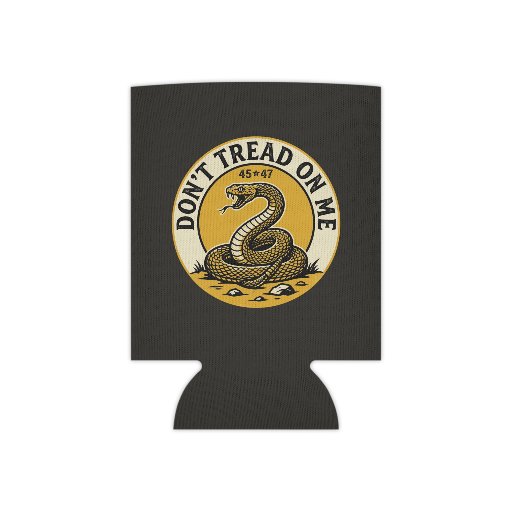 Can Cooler — "Don't Tread On Me" Gadsden Snake Can Cooler (Yellow/Black) - Image 2