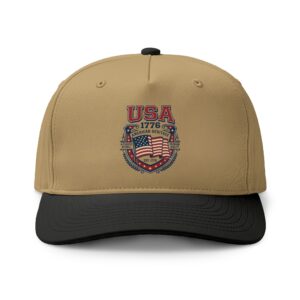 USA 1776 Flag Shield Two-Tone Cap — Patriotic Baseball Hat