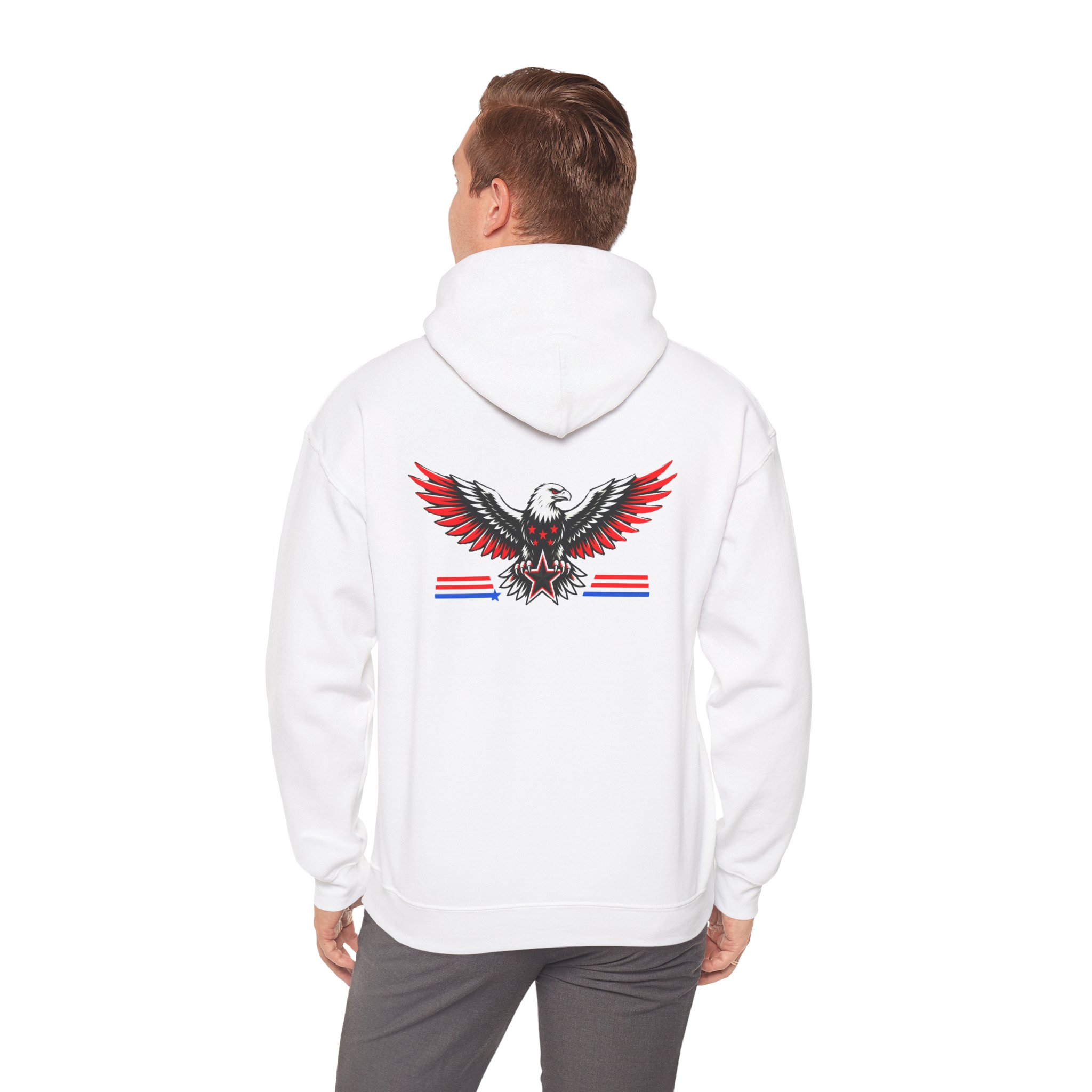 Patriotic Eagle Hoodie — Retro American Flag Wings Hooded Sweatshirt - Image 2