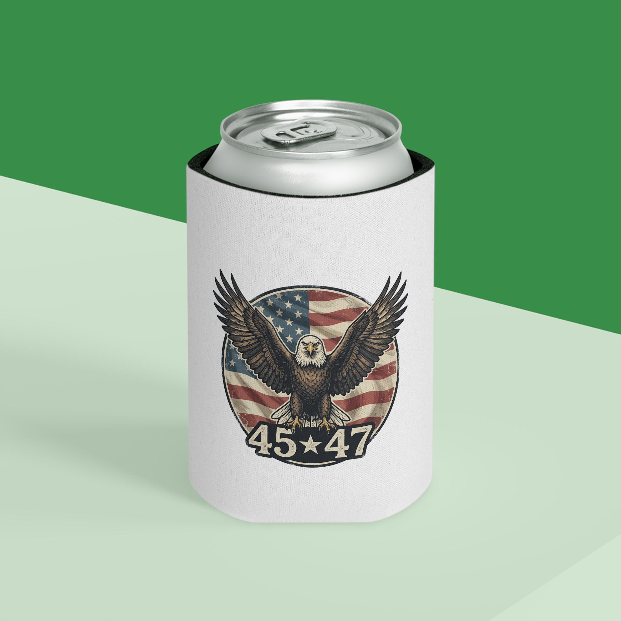 Patriotic Eagle Can Cooler - '4547' American Flag Beer Koozie - Image 3